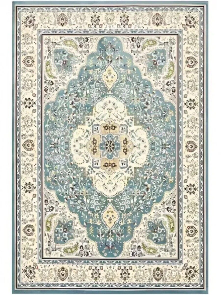 Ковер 100x200 см, прямоугольный, ретро-стиль, из объемного полиэфирного волокна на латексной основе