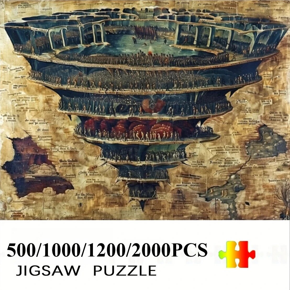 Пазл «Слои Ада» Данте 500/1000/1200/2000 деталей 1200PCS-60X80CM