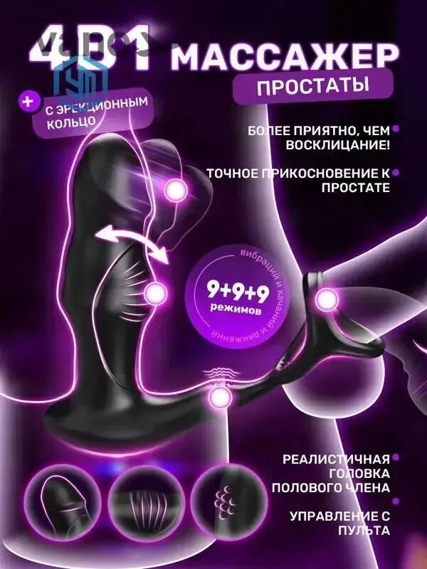 Массажер простаты, Анальный Зверь, вибромассажер анальный с эрекционными кольцами, для здоровья мужчины, секс игрушки,18+