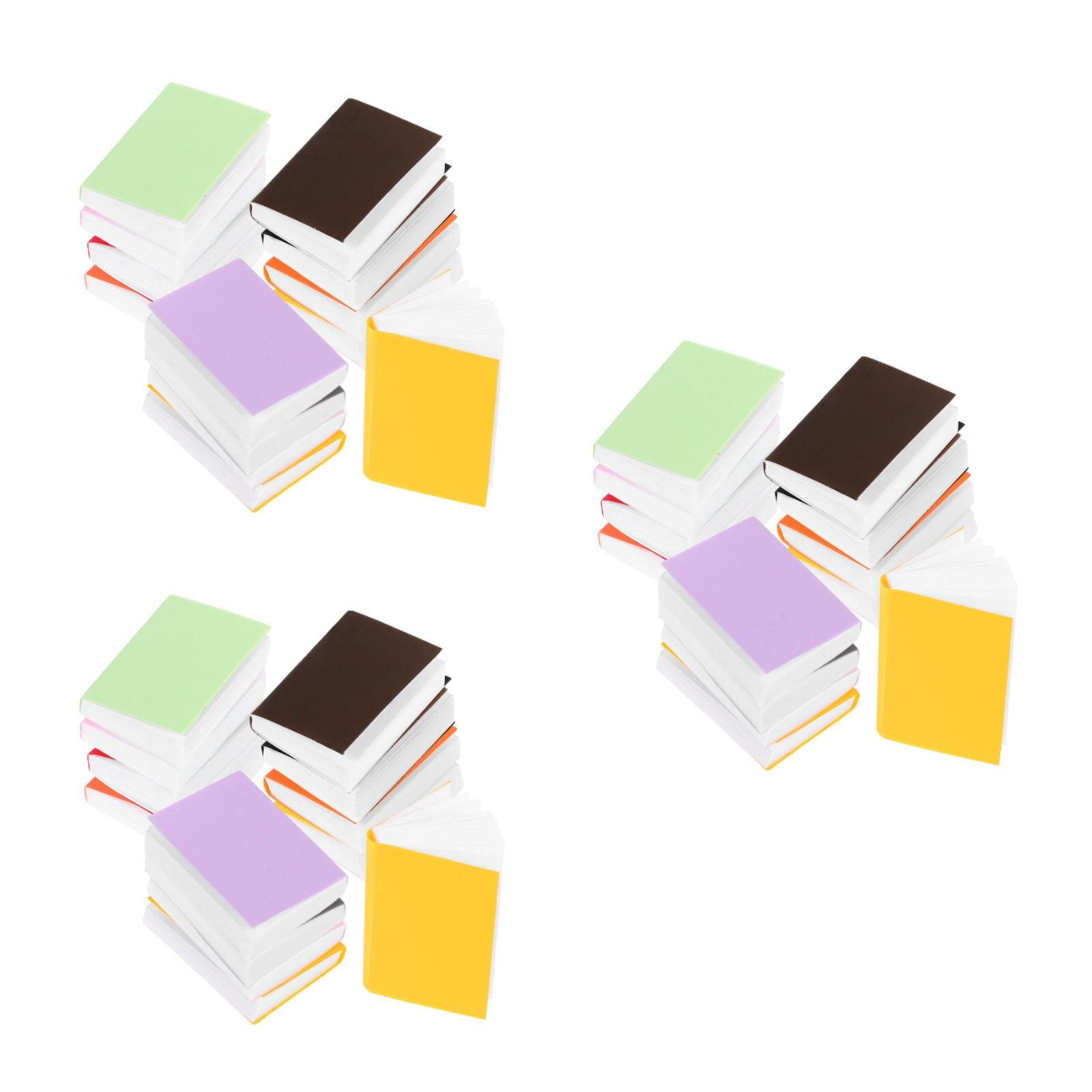 Набор цветных миниатюрных бумажных книг для украшения кукольного домика из 72 штук