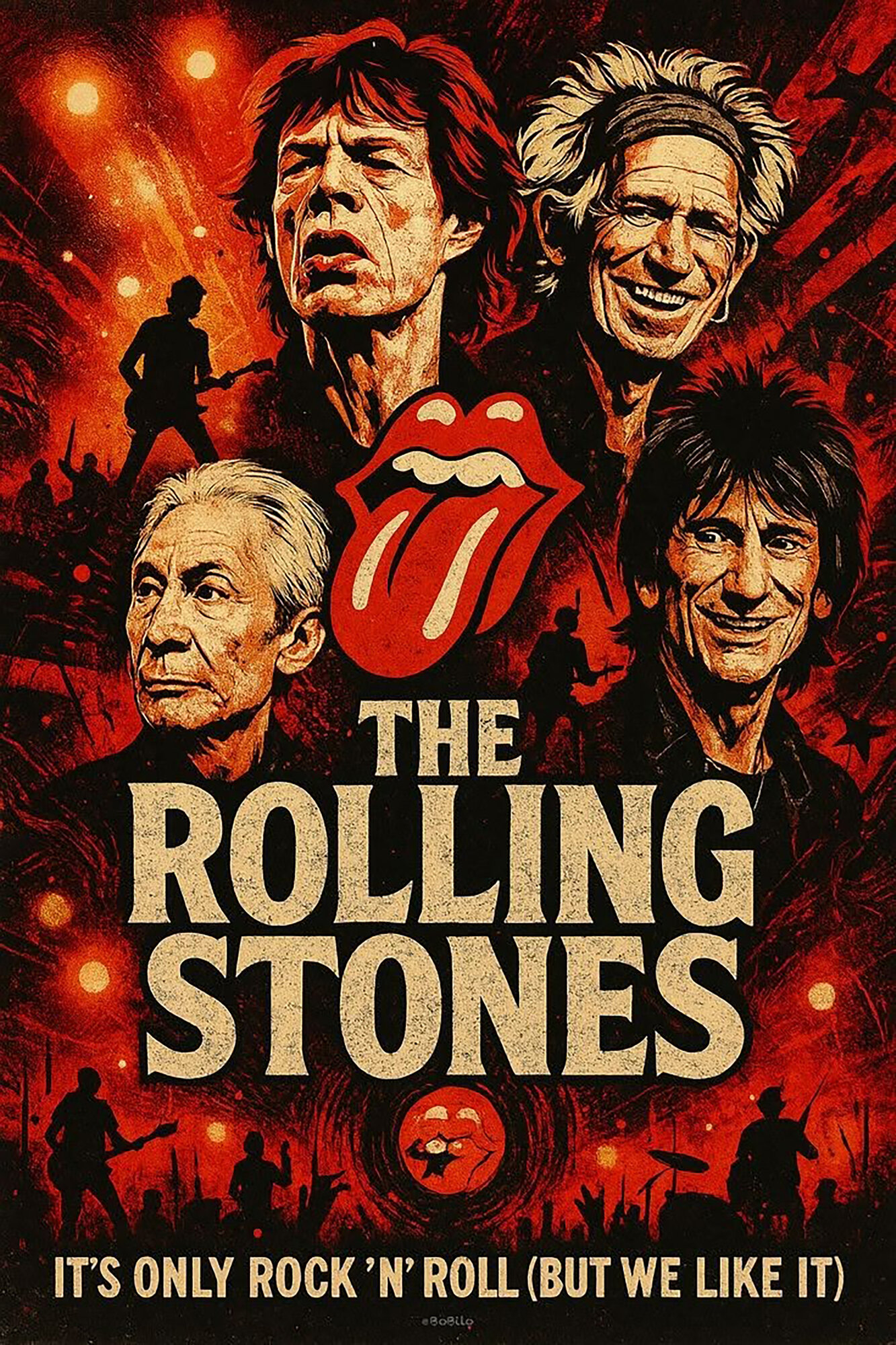 Плакат постер The Rolling Stones- размер 60X90 см