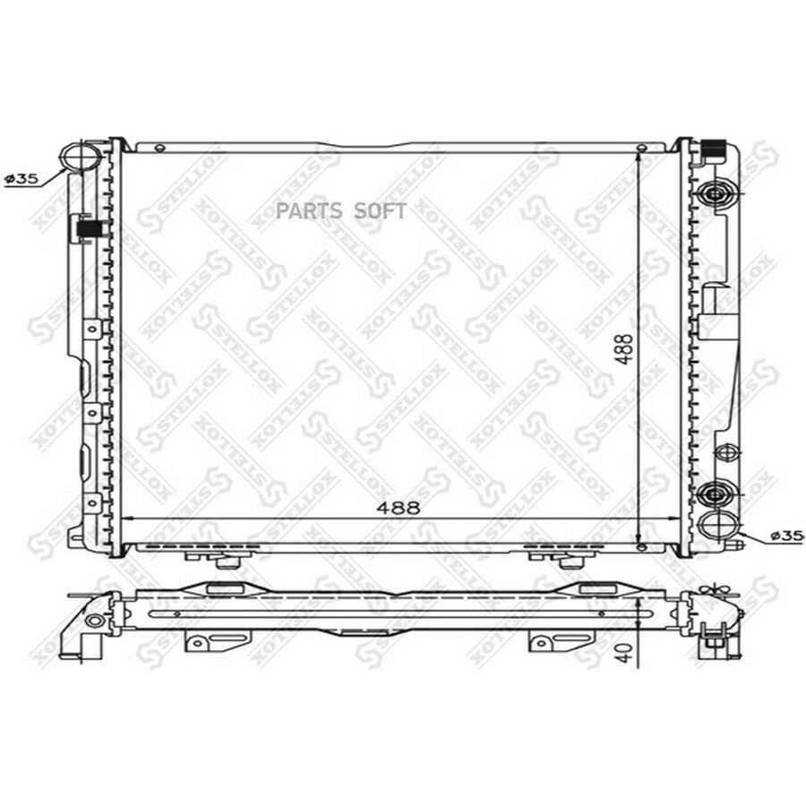 STELLOX 1025924SX 10-25924-SX радиатор системы охлаждения! с AC АКПП\ MB W124 2.0/2.2 16V 92>