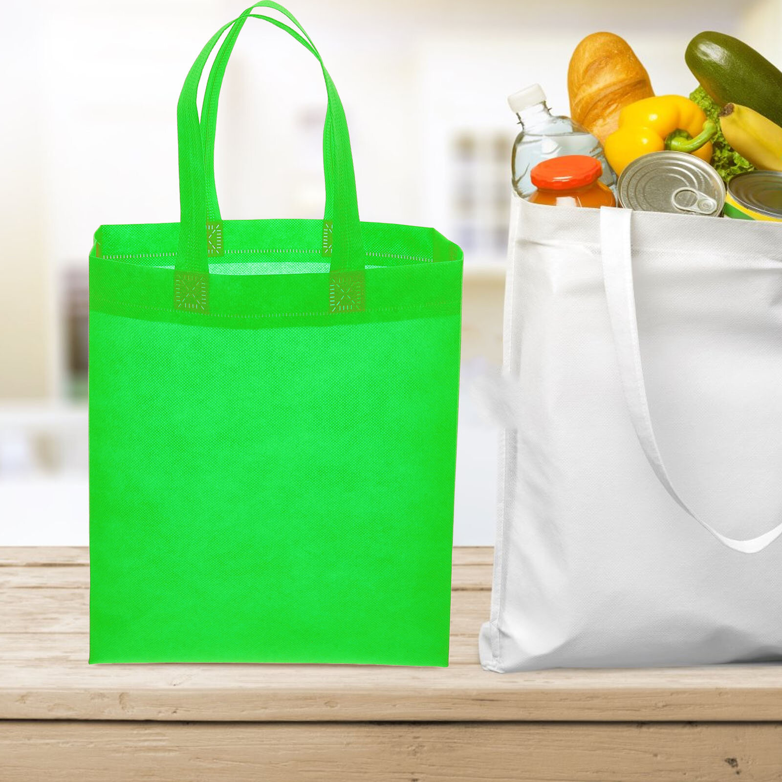 30 Штук Перерабатываемых Сумок Для Продуктов Из Невышивающейся Ткани С Ручками 30.00X25.00X0.10Cm