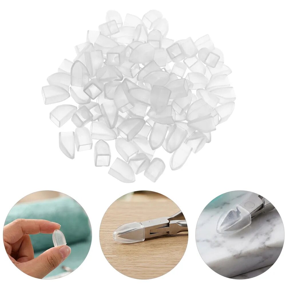 Пластиковый защитный колпачок для кусачек для ногтей прозрачный, набор из 100 шт для домашнего применения