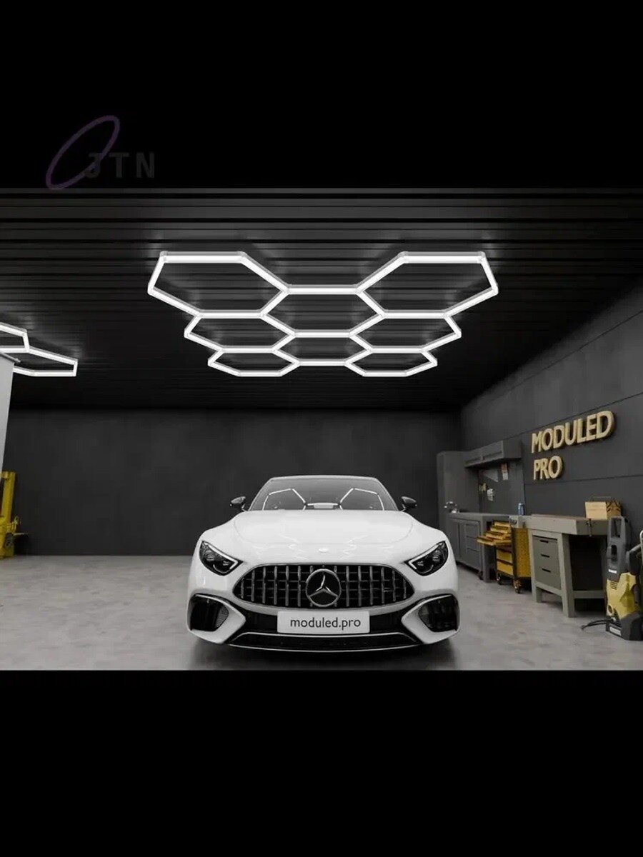 Светодиодное освещение для гаража/автосервиса LED Workshop, панель соты 6400К/280W размер 4825x2425mm