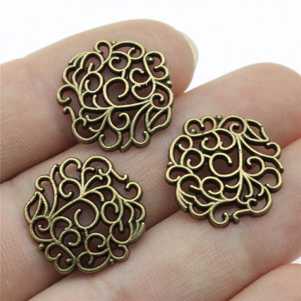 Шармы WYSIWYG цветы античное серебро и бронза 10 шт Antique Bronze Color
