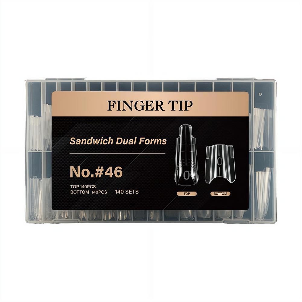 FINGER TIP Форма для наращивания ногтей, сэндвич, прозрачный пластик, 280 шт