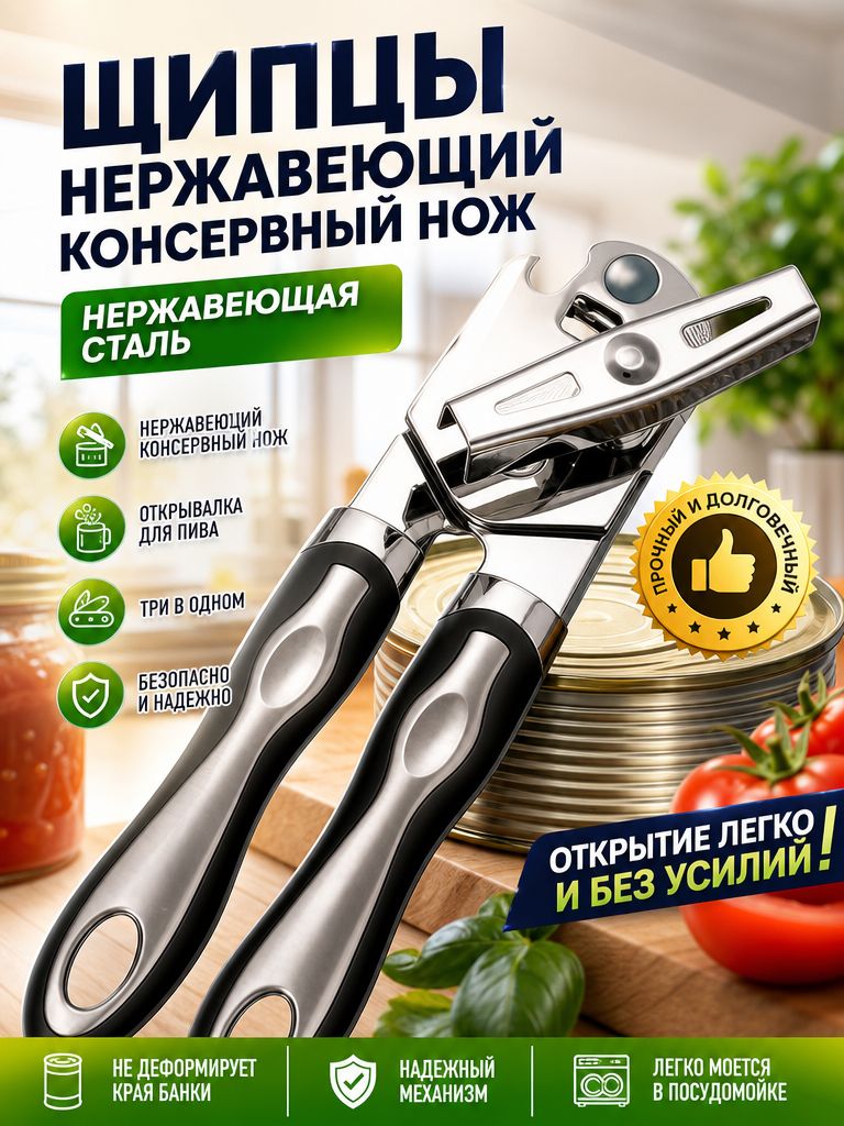 Открывалка 19 см abs пластик 1 шт черный, хром