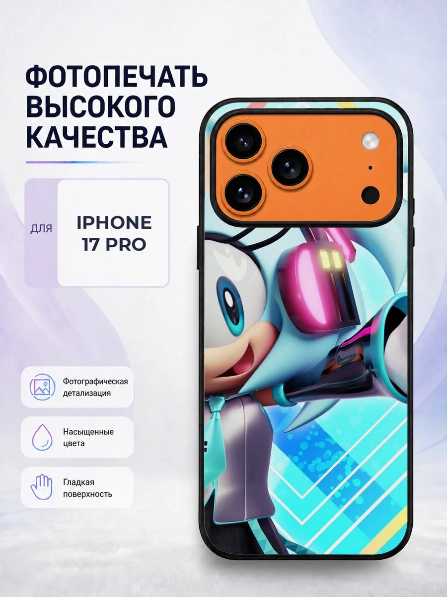 Защитный чехол на iPhone 17 Pro Соник белый sonic еж игра