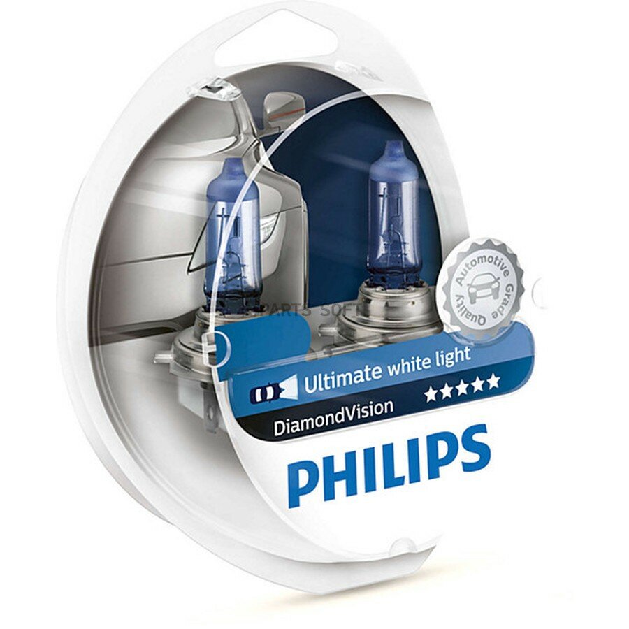 Лампа H11 55W (PGJ19-2) 12v Diamond Vision - 12362DVS2 (2шт) PHILIPS от официального дистрибьютора, PHILIPS, артикул 12362DVS2