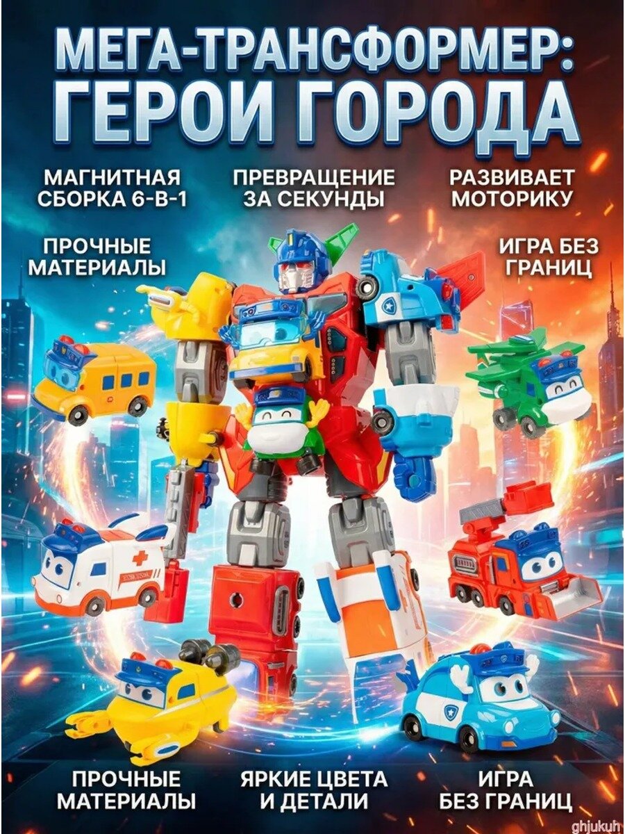 Робот-трансформер "Школьный автобус Гордон" - трансформируется в поезд, модель BXJG-014