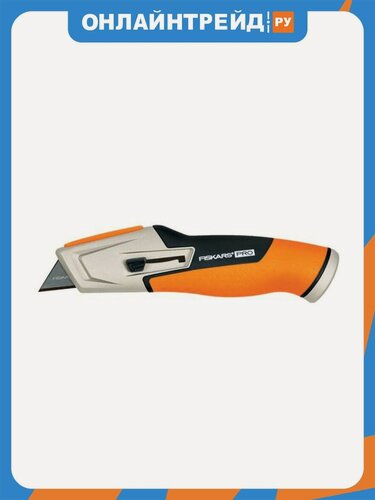Изображение товара Нож строительный Fiskars с выдвижным, сменным лезвием CarbonMax 27223