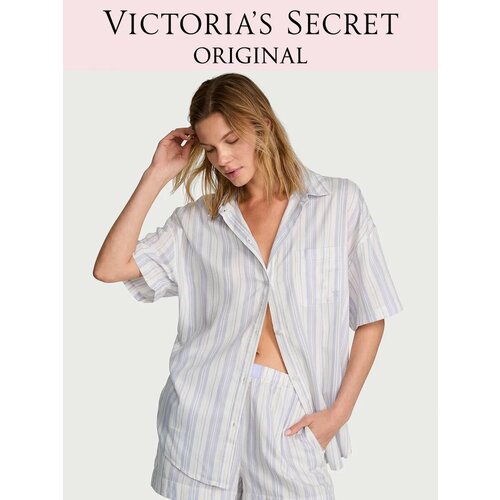 фото Пижама victoria's secret modal-cotton short pajama set, размер l, молочный