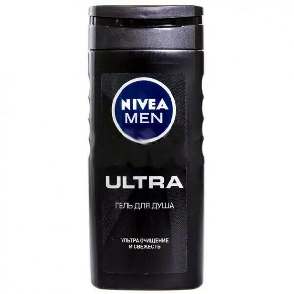 Душ-гель Nivea "Ультра", Очищение и свежесть, мужской, 250 мл