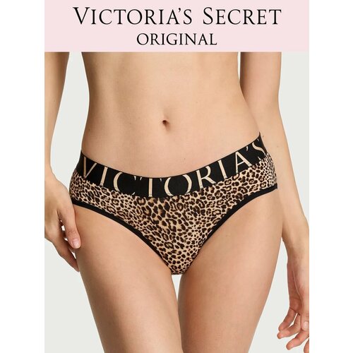 фото Трусы victoria's secret exploded logo cotton hiphugger panty, размер l, леопардовый