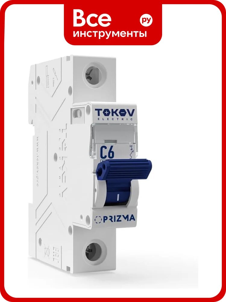 Выключатель автоматический модульный TOKOV ELECTRIC 1П 6А 4.5кА х-ка C TKE-PZ45-MCBI-1-6-C