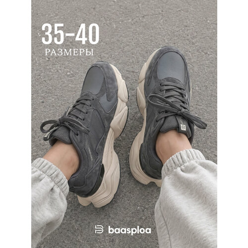 фото Кроссовки baasploa, полнота 6 (ru)/ на среднюю стопу, размер 35, темно-серый