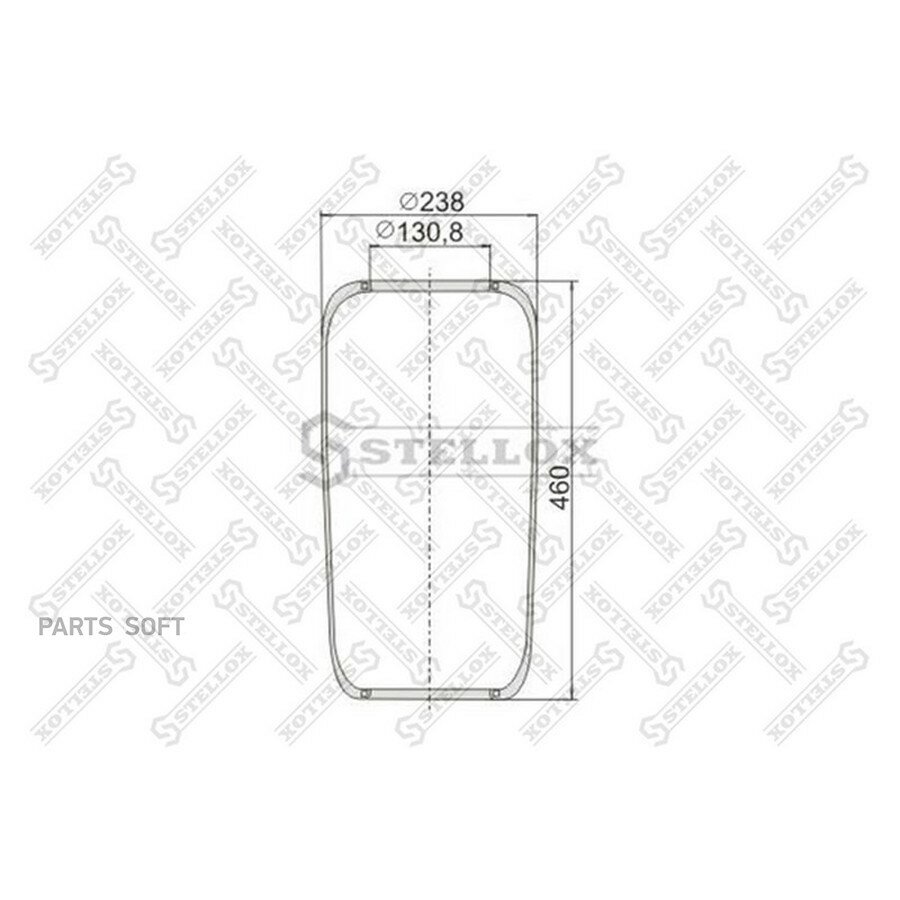 STELLOX 9007200SX 90-07200-SX пневмоподушка ! кон 460-240-130.8/130.8 \Omn BPW/MB/MAN/Neoplan/Volvo