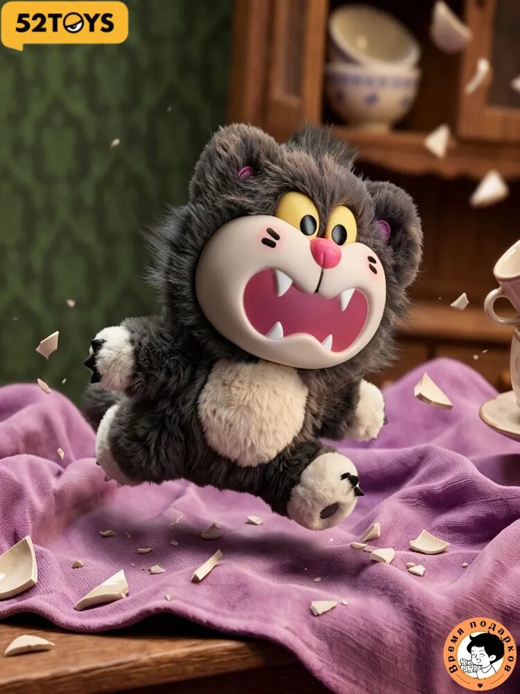 Слепые боксы 52TOYS Disney - серия "Маленькие хитрости Люцифера", мягкие подвески-брелоки, Одна случайная модель