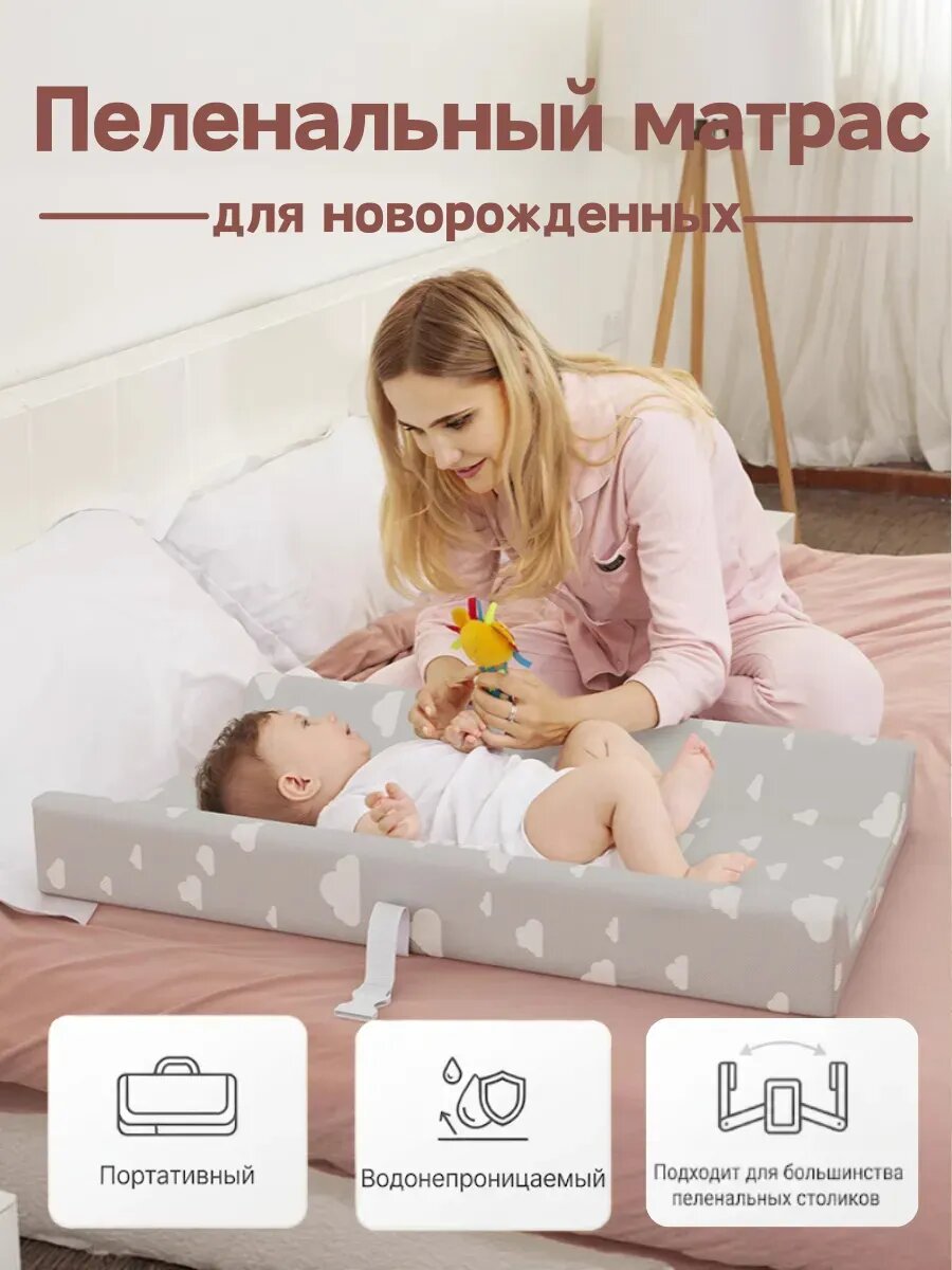 Складной пеленальный матрас на шкаф 80х40