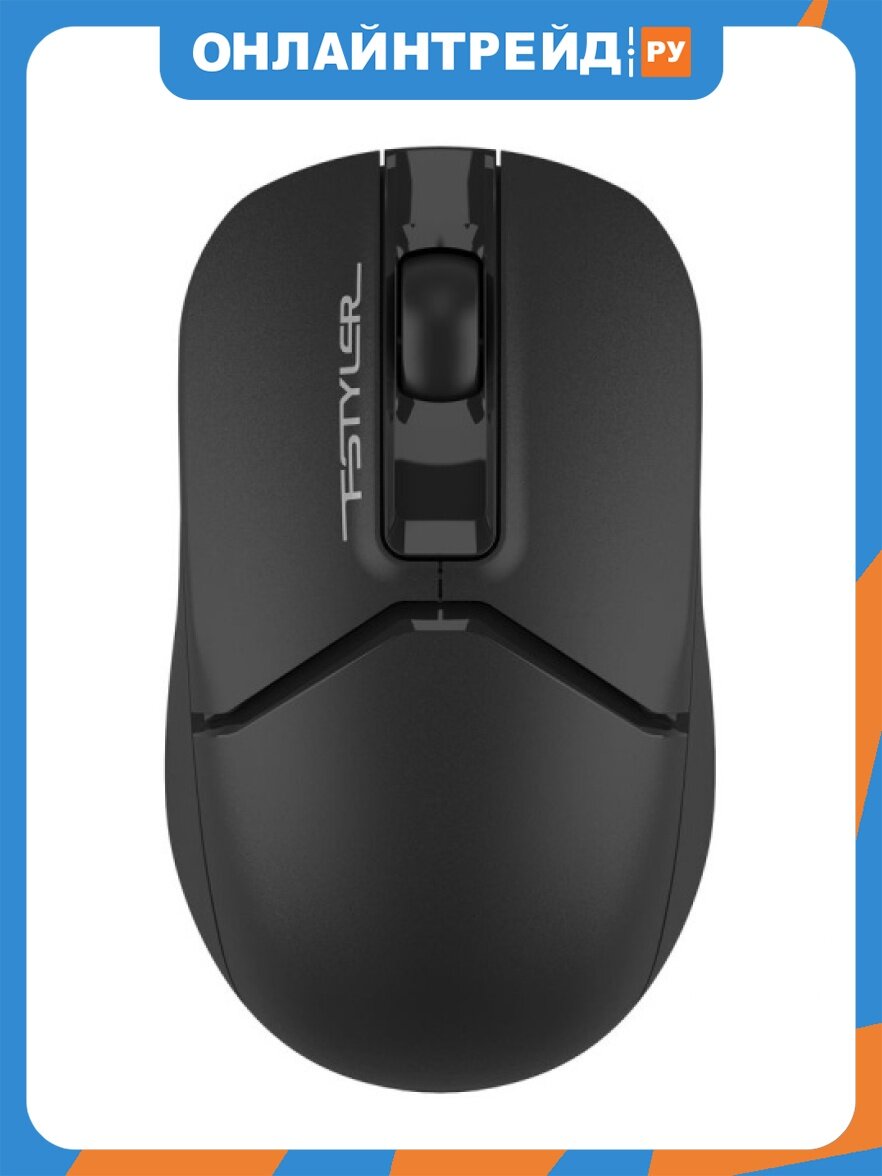 Мышь A4TECH Fstyler FB12 черный оптическая (1200dpi) беспроводная BT/Radio USB (3but) [1595331]