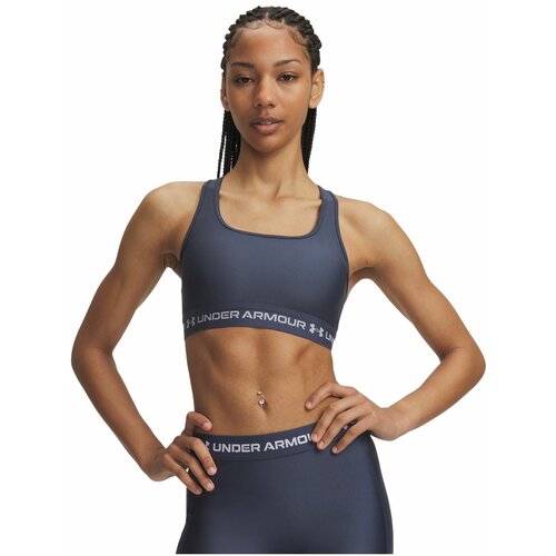 фото Топ спортивный under armour crossback mid bra, размер lg, серый