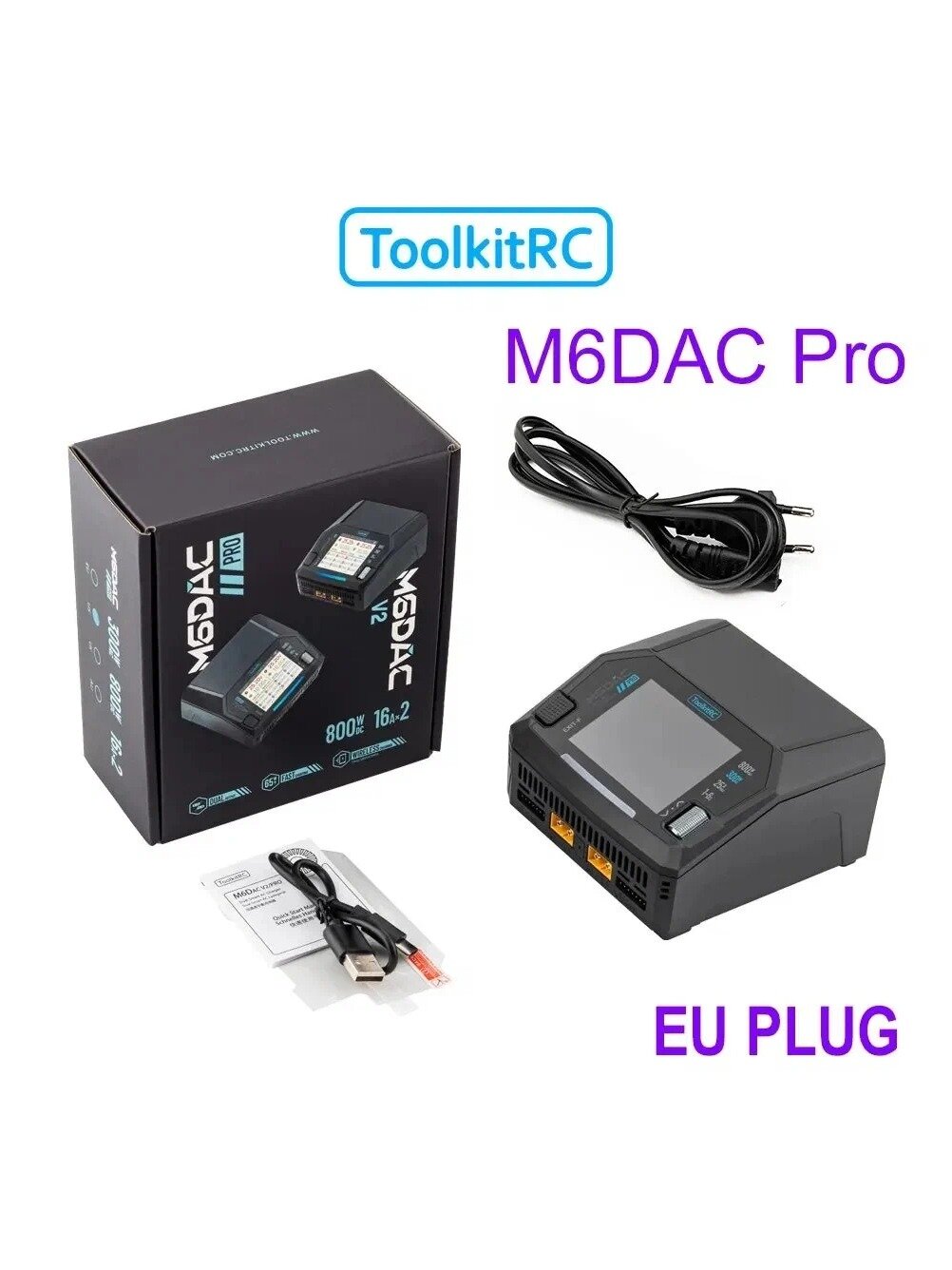 ToolkitRC M6DAC Pro AC300W / Двухканальное интеллектуальное зарядное/разрядное устройство для литиевых аккумуляторов