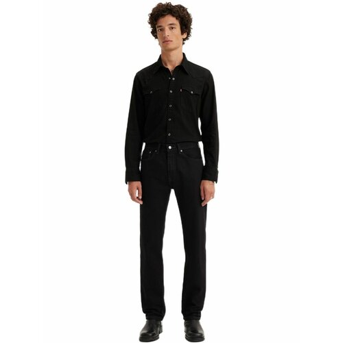 фото Джинсы levi's men 505 regular fit jeans, размер 36/34 jean, черный