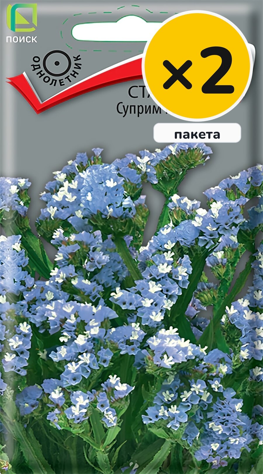Семена статицы (выемчатая) Суприм голубая, 0,15 г, 2 пакета, Поиск, однолетник, высота до 75 см
