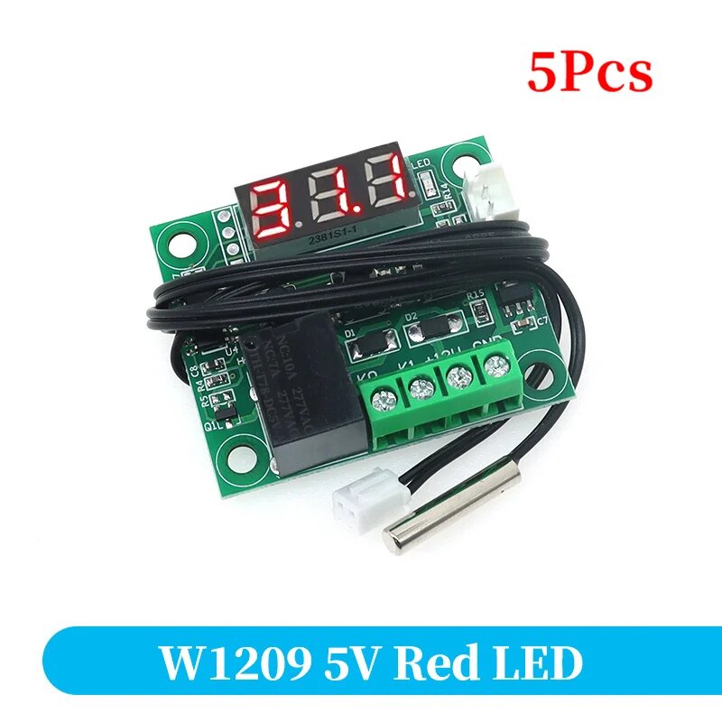 Термостат XH-W1209 Красный, 5Pcs W1209 5V Red