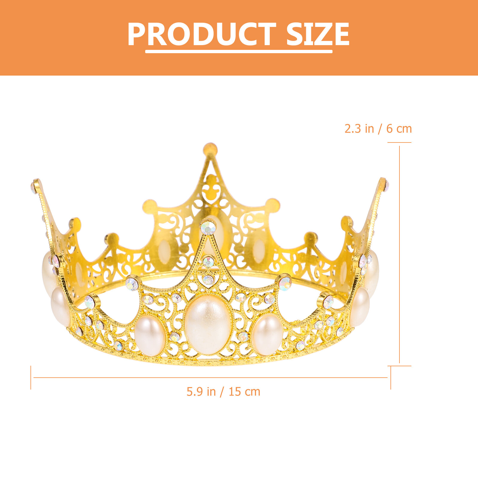 Творческая Корона Для Торта В Forme Короны 1 Штук Размер 15X15X6CM Golden