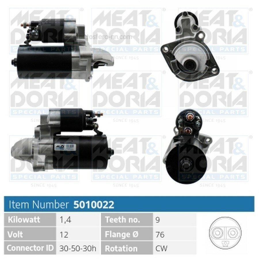 MEAT & DORIA 5010022 Стартер BMW 3 (E30, E46), X3 (E83),