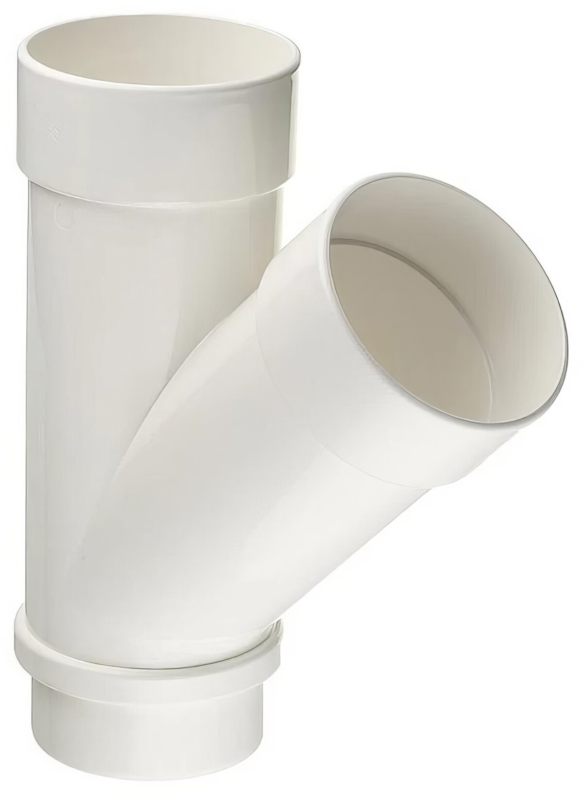 Тройник трубы Docke Lux пластиковый d100 мм 45° пломбир RAL 9003