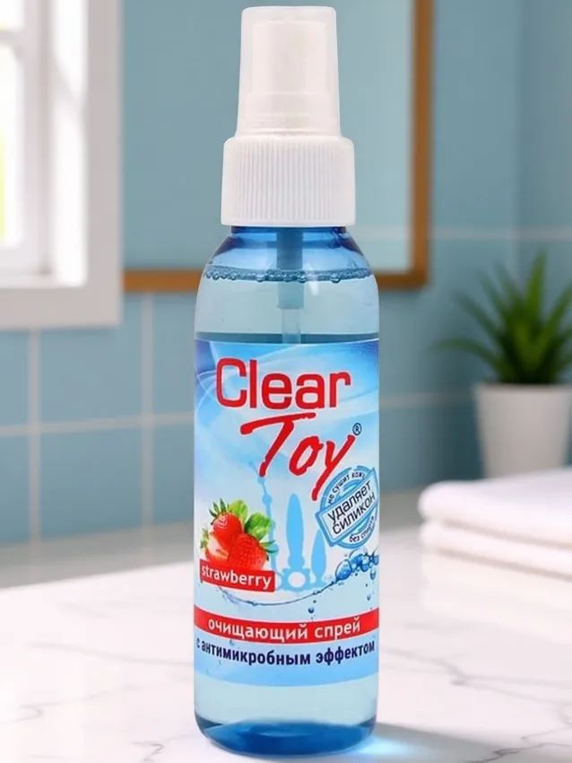 Биоритм Очищающий спрей Clear toys с ароматом клубники с антимикробным эффектом