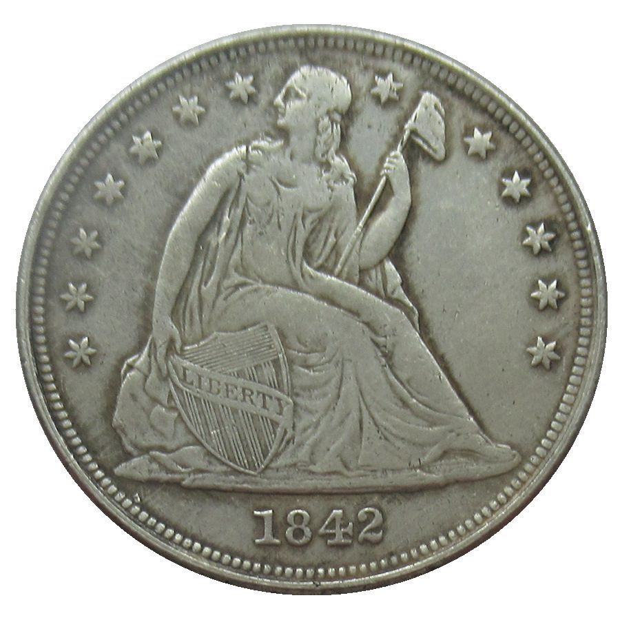 Винтажная американский коммеморативная монета 1842 года из латуни с серебряным покрытием историческая коллекционная