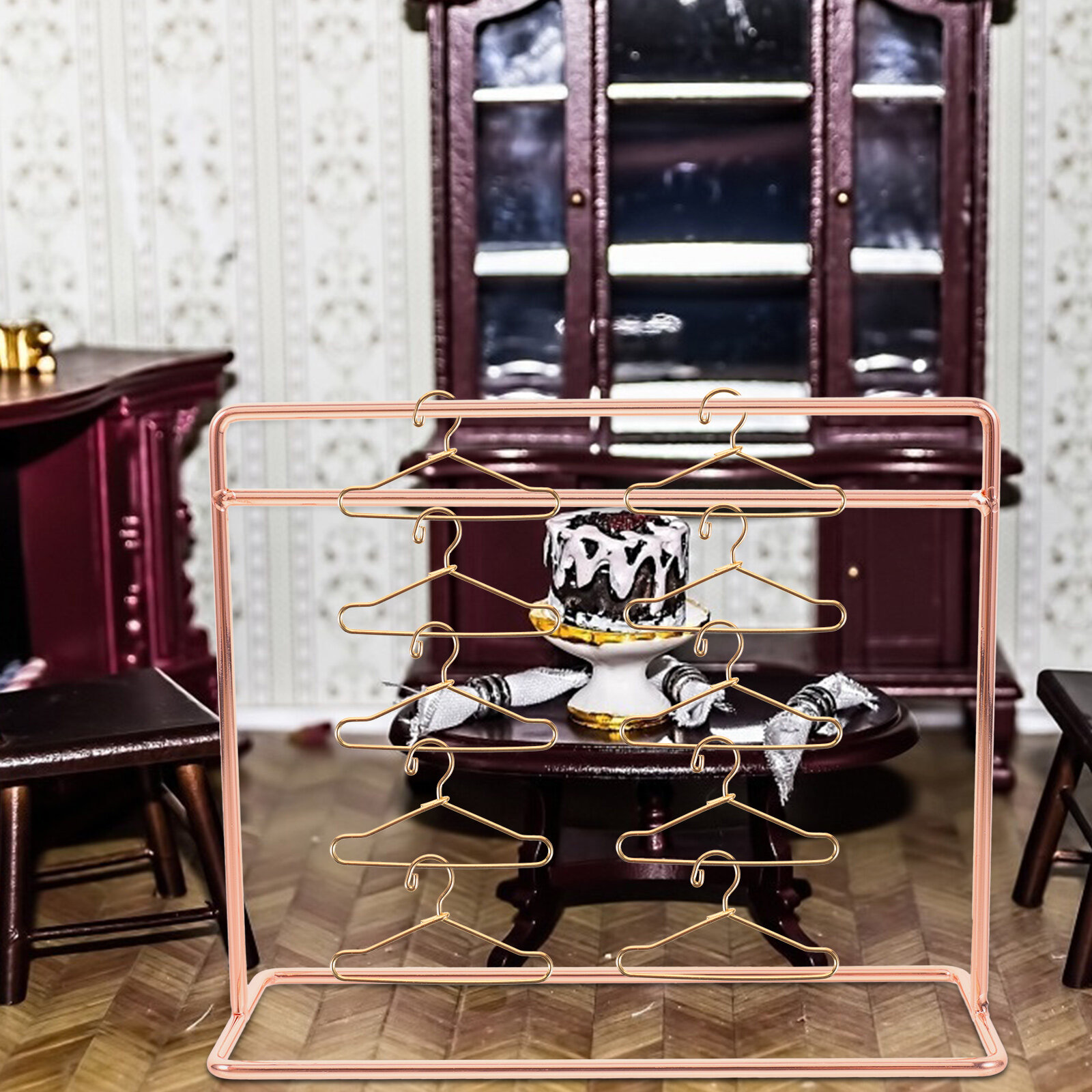 Набор Игровых Вешалок Для Кукольной Одежды Розовое Золото Размер 15 00X12 00X5 50Cm