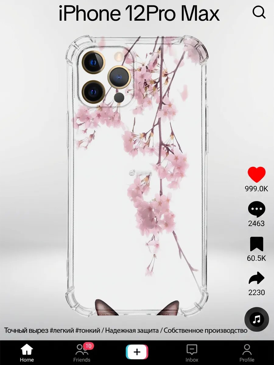 Чехол на iPhone 12 Pro Max с принтом Сакура ветка сакуры кош