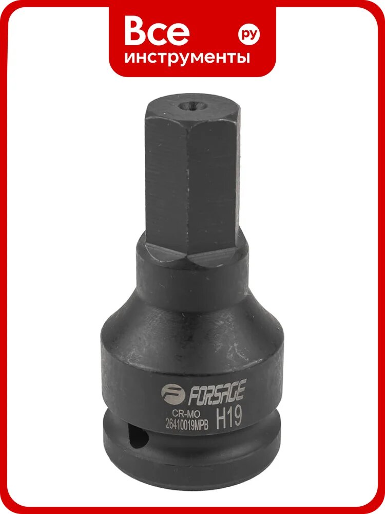 Головка-бита ударная 6-гранная, 19 мм, 3/4" Forsage F-26410019MPB(56162)