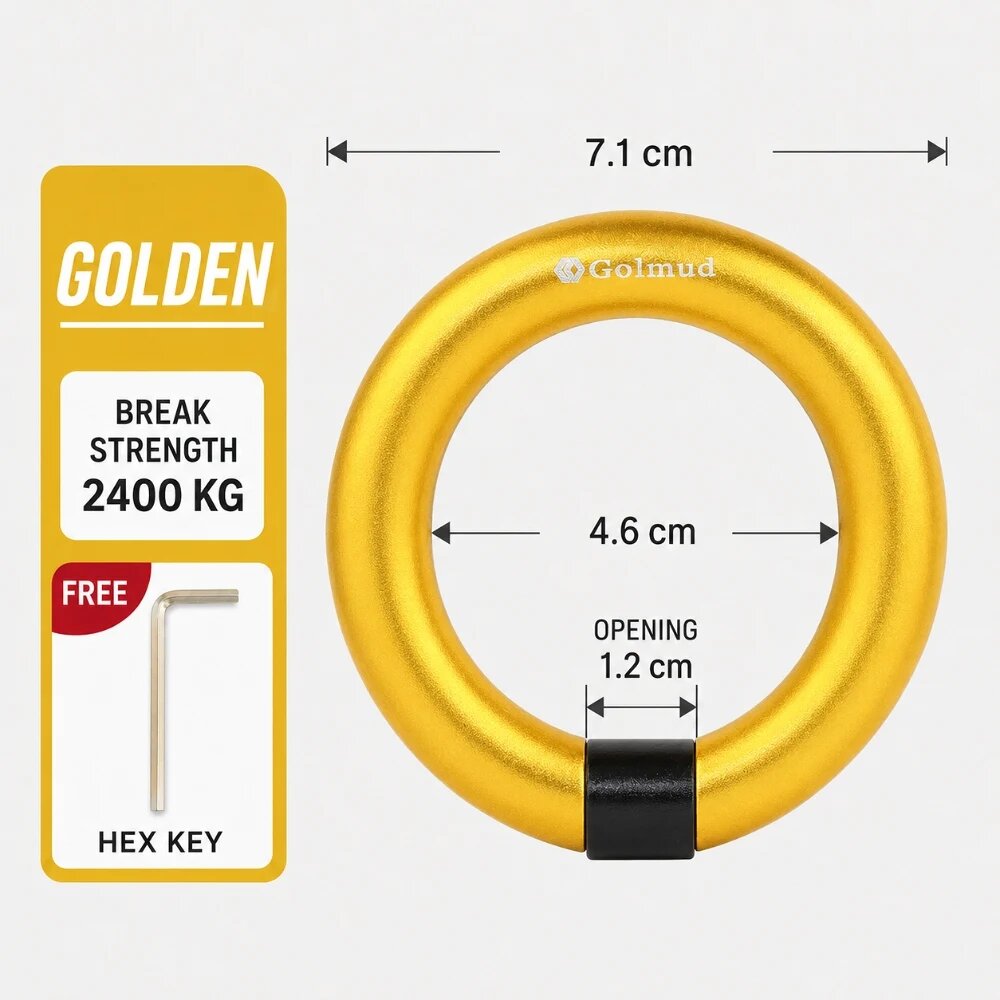 Разъёмное кольцо 7.1 см, Gold, 2400 KG, Hex Key