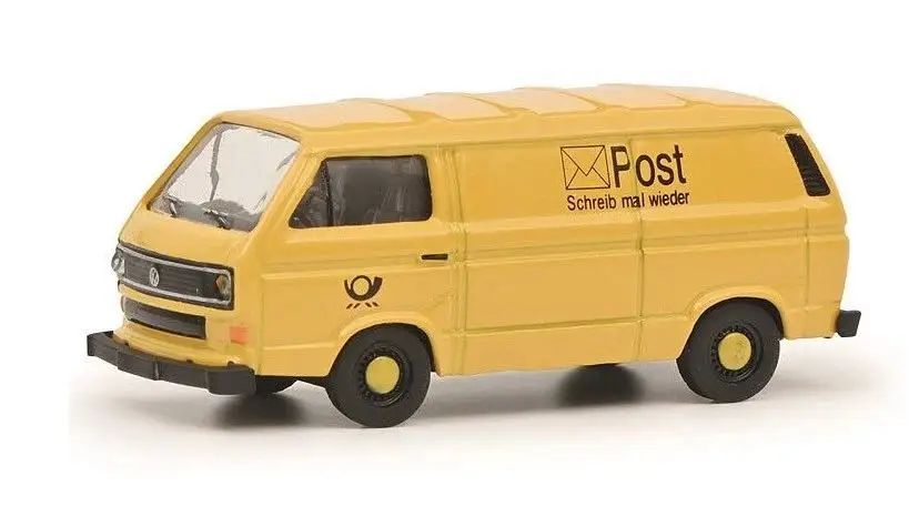 Коллекционная Машинка Schuco 1:87 HO Scale - VW T3b Postal Van in Yellow - Diecast Model