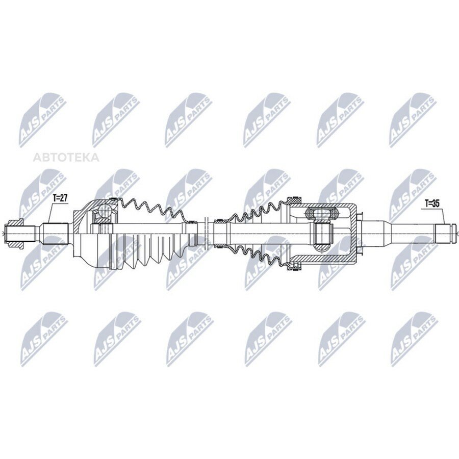 Полуось: FORD KUGA II/ESCAPE 1.5T 1.6T2.0T 12- /левпередatm/ NTY NPWFR133