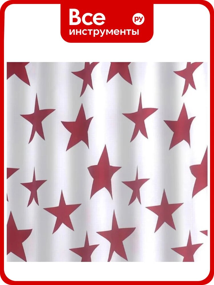 Штора для ванных комнат RIDDER Star красный, 180x200 403306