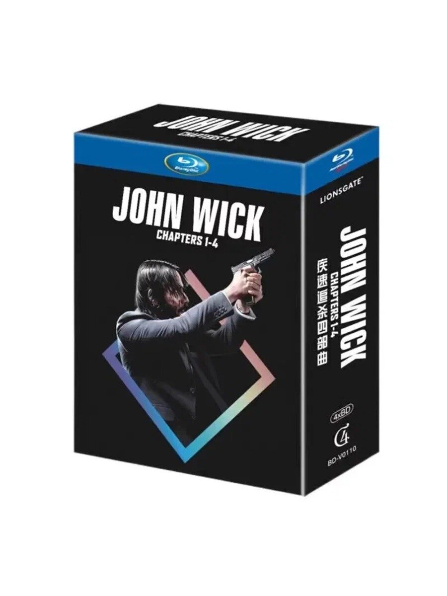 *BD Blu-ray Disc: Серия фильмов "Джон Уик" (1-4 части) Коллекционное издание на 4 дисках (1080p