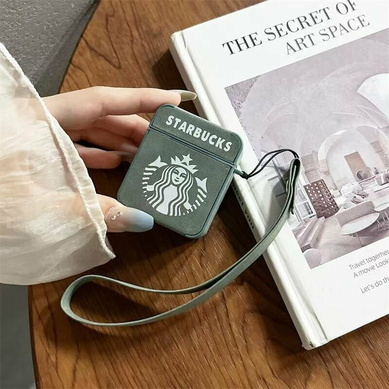 Кожаный защитный чехол Starbucks для беспроводных наушников Apple AirPods