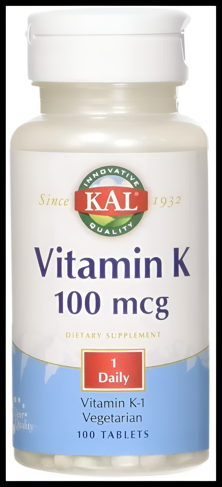 Таблетки KAL Vitamin K, для мужчин и женщин, 100 мг, 100 штук