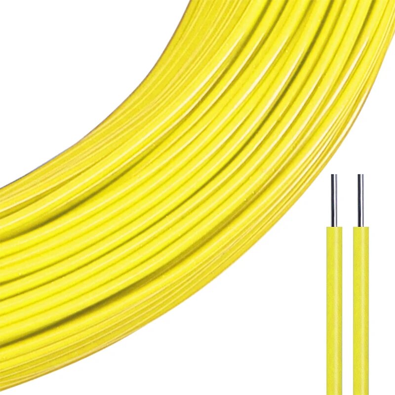 Одножильный посеребренный медный провод FEP изоляция 0.06-1 28AWG Sq0.08mm, Желтый, Yellow, 1 meter