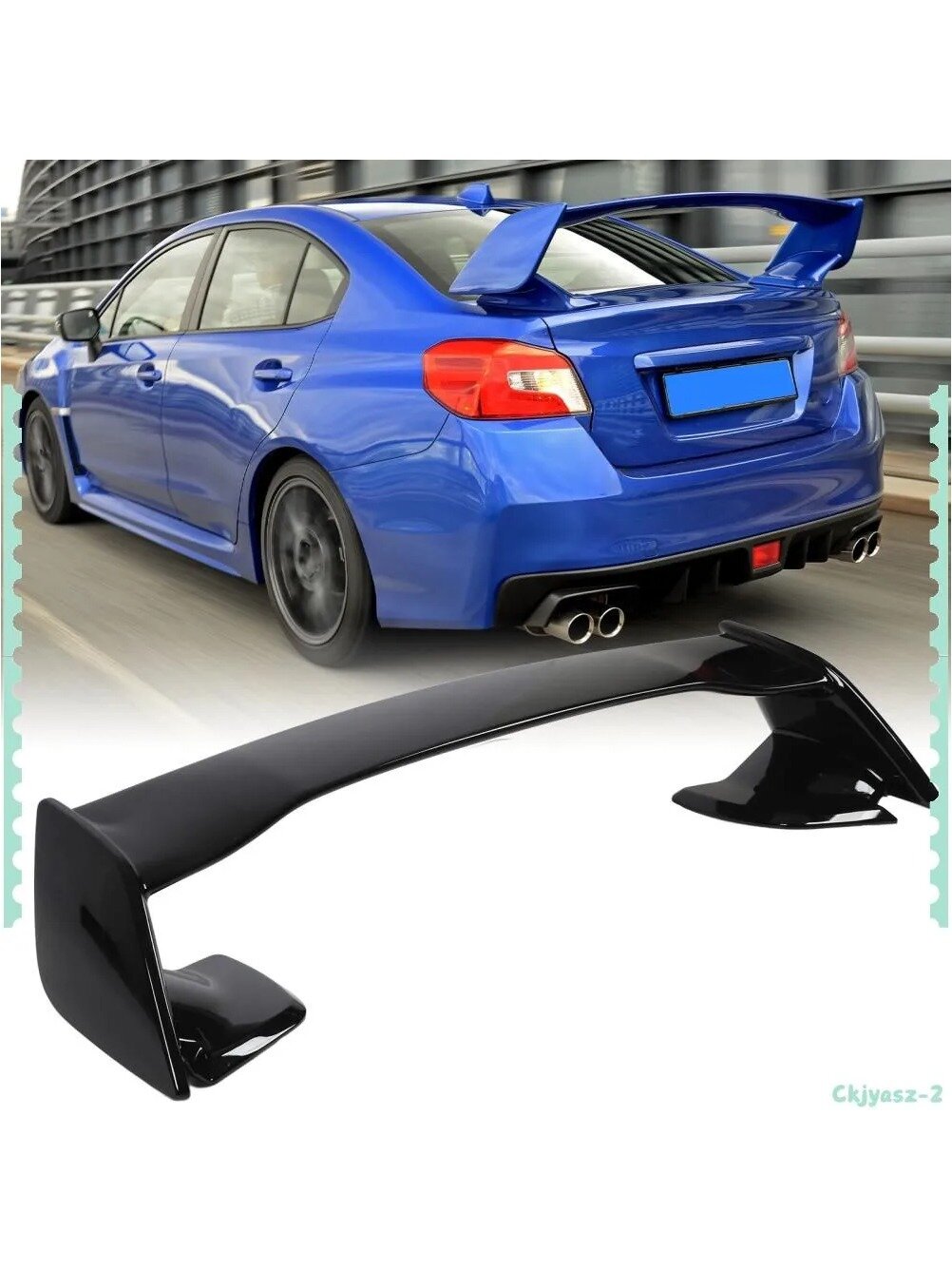 Задний спойлер на багажник Subaru WRX STi 2015-2021, глянцевый черный, ABS