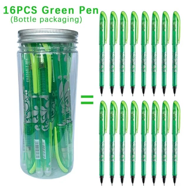 Стираемые гелевые ручки 0,5 мм, 6 цветов Зеленый, green set