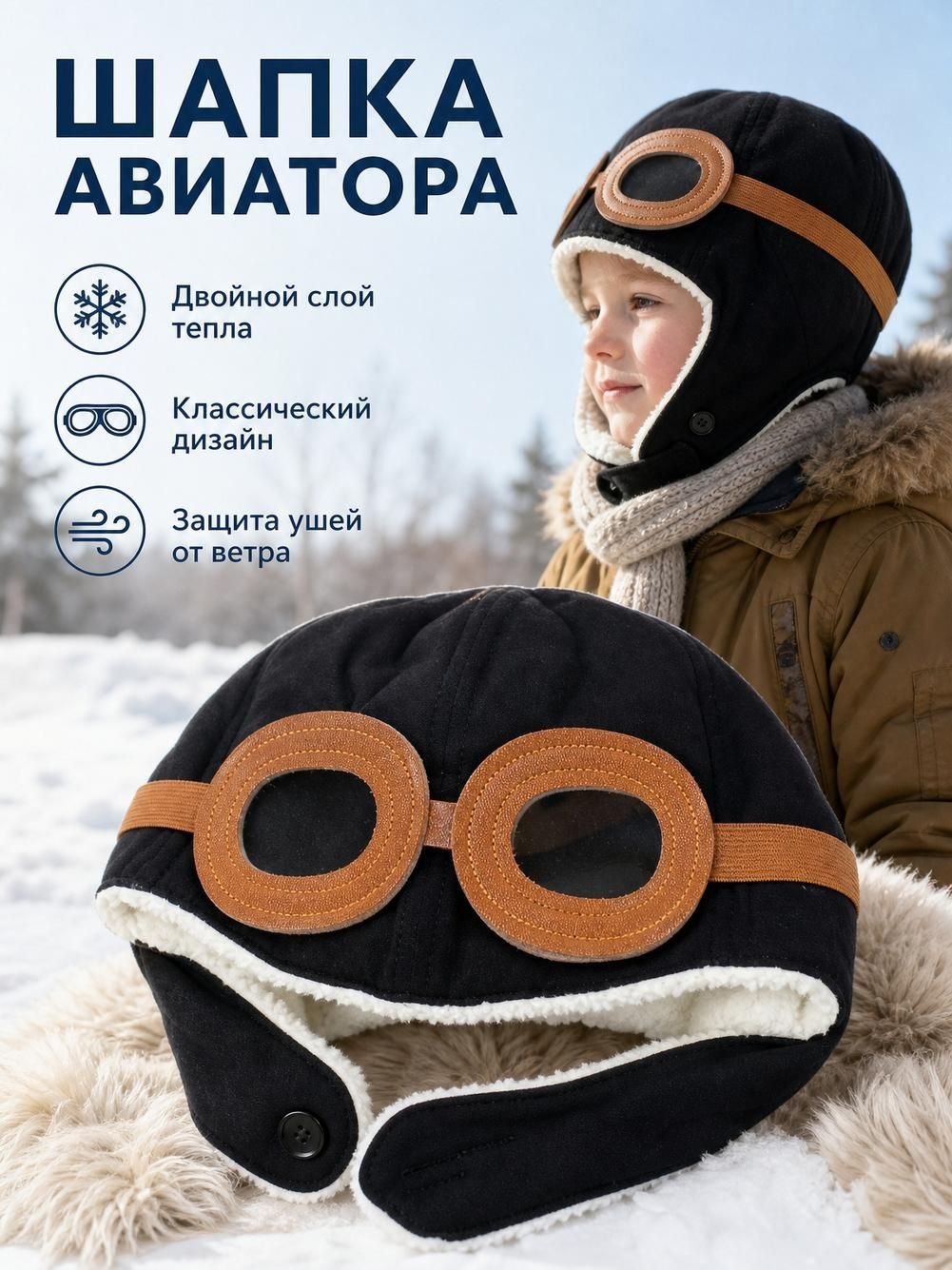 Шапка Осень-зима 2026 для девочек