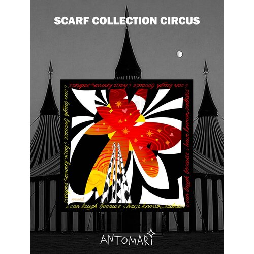 Платок ANTOMARI Circus для женщин,70х70 см, красный